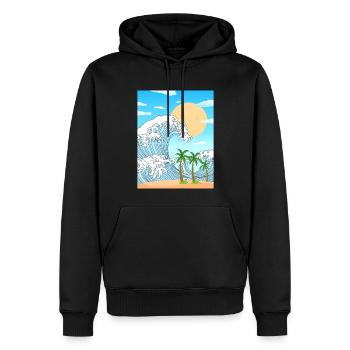 Coconut Girl Esthétique Grande Vague au large de Kanagawa - Sweat à capuche Premium bio Homme - noir - Devant - Nico (187cm)