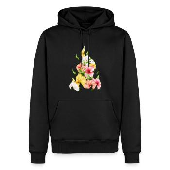 Coconut Girl Aesthetic Hibiscus Flame - Männer Premium Bio Hoodie - Schwarz - Vorne - Nico (187cm)