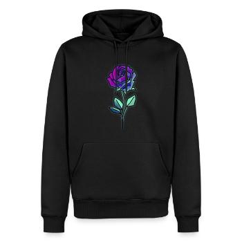 Cyber Esthétique Rose Rétro Futurisme Vaporwave - Sweat à capuche Premium bio Homme - noir - Devant - Nico (187cm)