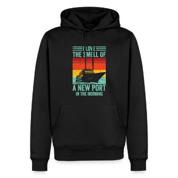 Funny Cruise Cruiser Cruise Ship Retro - Men’s Premium Organic Hoodie - black - Front - Nico (187cm)