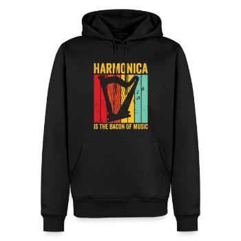 Harfenspieler Harfenist Retro - Männer Premium Bio Hoodie - Schwarz - Vorne - Nico (187cm)