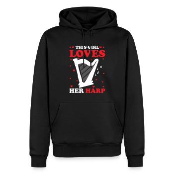 Harfenspieler Harfenist - Männer Premium Bio Hoodie - Schwarz - Vorne - Nico (187cm)
