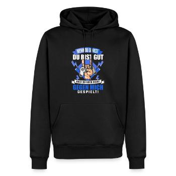 Cooles Gaming Zocker Spruch Design - Männer Premium Bio Hoodie - Schwarz - Vorne - Nico (187cm)