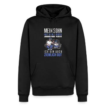 Cooler Vater und Sohn Spruch - Männer Premium Bio Hoodie - Schwarz - Vorne - Nico (187cm)