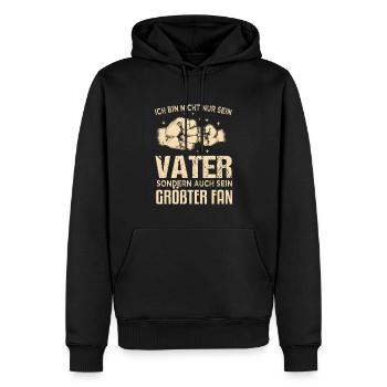Cooler Vater und Sohn Spruch - Männer Premium Bio Hoodie - Schwarz - Vorne - Nico (187cm)