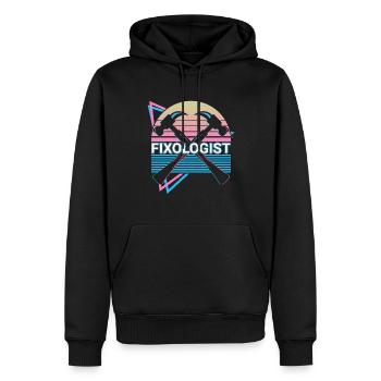 Drôle de charpentier Rétro Menuiserie - Sweat à capuche Premium bio Homme - noir - Devant - Nico (187cm)
