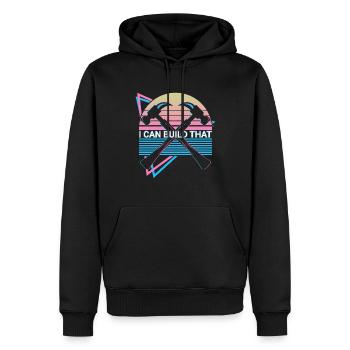 Funny Carpenter Retro Carpentry - Men’s Premium Organic Hoodie - black - Front - Nico (187cm)