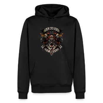 Hamburg St. Pauli 2023 - Biker - Männer Premium Bio Hoodie - Schwarz - Vorne - Nico (187cm)