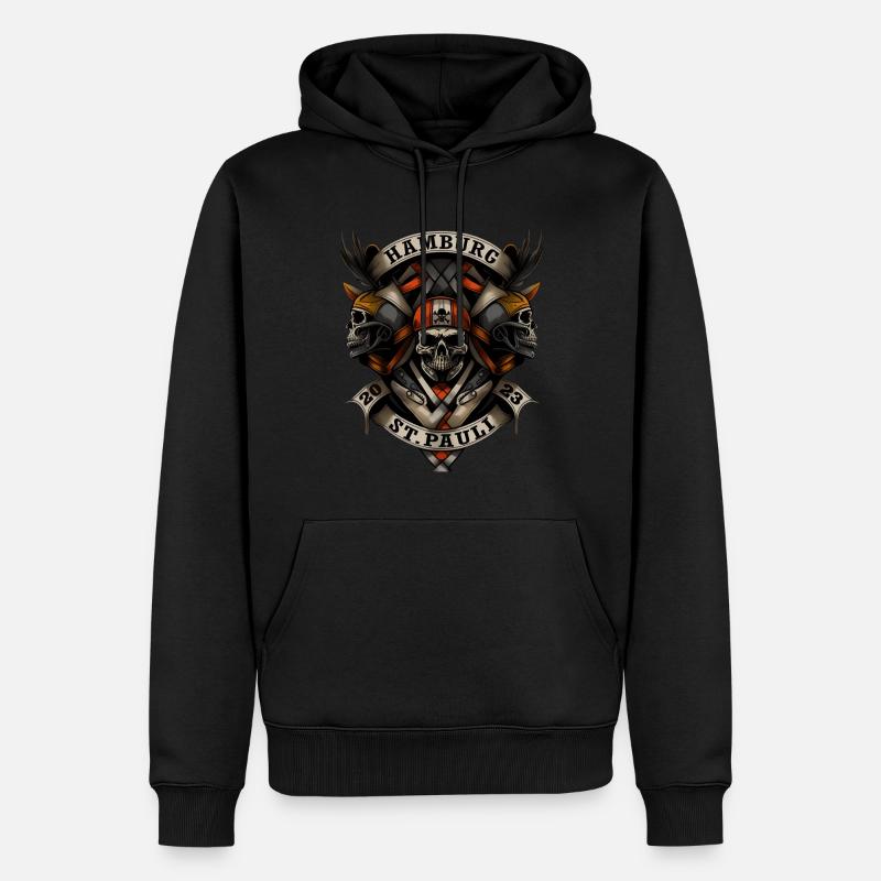 Hambourg St. Pauli 2023 - Motard - Sweat à capuche Premium bio Homme - noir