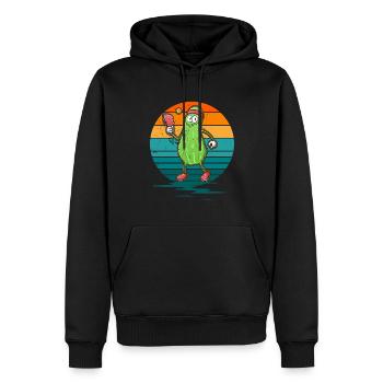 Pickle Gurke Pickelball Lustig Schläger - Männer Premium Bio Hoodie - Schwarz - Vorne - Nico (187cm)