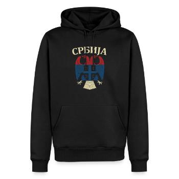 Srbija Serbia Serbian Serbian Yugoslavija Belgrade - Männer Premium Bio Hoodie - Schwarz - Vorne - Nico (187cm)