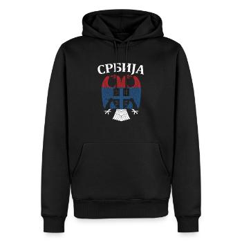 Srbija Serbia Serbian Serbian Yugoslavija Belgrade - Männer Premium Bio Hoodie - Schwarz - Vorne - Nico (187cm)