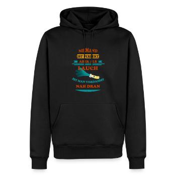 Niemand ist perfekt Lauch Retro Motiv - Männer Premium Bio Hoodie - Schwarz - Vorne - Nico (187cm)