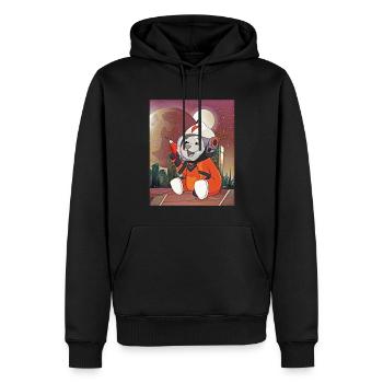 Atom Punk Ästhetik Vaporwave Futuristischer Bär - Männer Premium Bio Hoodie - Schwarz - Vorne - Nico (187cm)