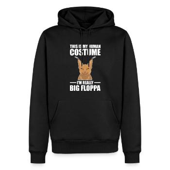 Grande flopa Caracal - Sweat à capuche Premium bio Homme - noir - Devant - Nico (187cm)