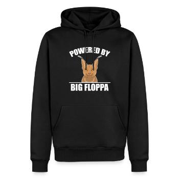 Big Floppa Caracal Cat Meme - Sweat à capuche Premium bio Homme - noir - Devant - Nico (187cm)