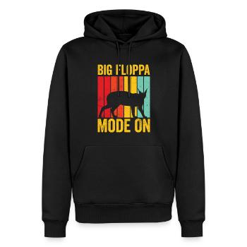Big Floppa Karakal Katze Meme Retro - Männer Premium Bio Hoodie - Schwarz - Vorne - Nico (187cm)