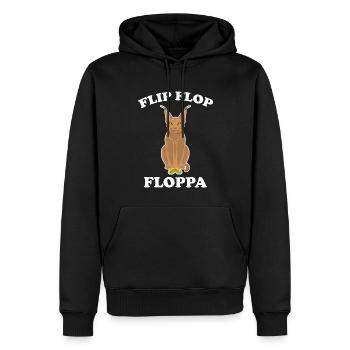 Big Floppa Caracal Cat Meme - Sweat à capuche Premium bio Homme - noir - Devant - Nico (187cm)
