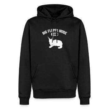 Big Floppa Caracal Cat Meme - Sweat à capuche Premium bio Homme - noir - Devant - Nico (187cm)