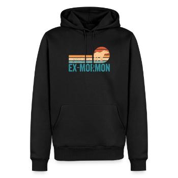 Ex Mormonen Tapir Pferd LDS Retro Exmo - Männer Premium Bio Hoodie - Schwarz - Vorne - Nico (187cm)