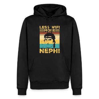Drôle de missionnaire mormon LDS Retro - Sweat à capuche Premium bio Homme - noir - Devant - Nico (187cm)
