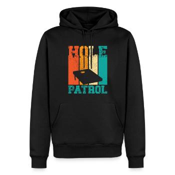 Funny Cornhole Corn Hole Retro - Men’s Premium Organic Hoodie - black - Front - Nico (187cm)
