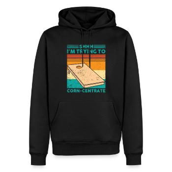 Lustiges Cornhole Corn Hole Retro - Männer Premium Bio Hoodie - Schwarz - Vorne - Nico (187cm)