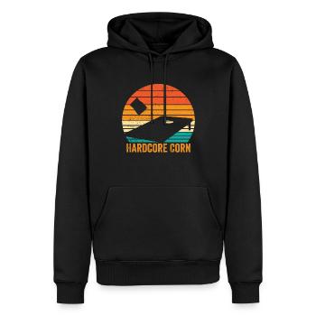 Funny Cornhole Corn Hole Retro - Men’s Premium Organic Hoodie - black - Front - Nico (187cm)
