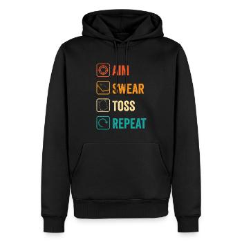 Drôle de trou de maïs Trou de maïs rétro - Sweat à capuche Premium bio Homme - noir - Devant - Nico (187cm)