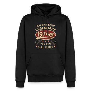 49. Geburtstag 1974 49 er Geburtstag - Männer Premium Bio Hoodie - Schwarz - Vorne - Nico (187cm)