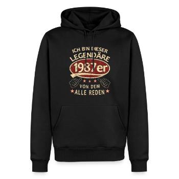 36. Geburtstag 1987 36 er Geburtstag - Männer Premium Bio Hoodie - Schwarz - Vorne - Nico (187cm)