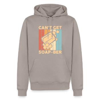 Fabricant de savon amusant - Sweat à capuche Premium bio Homme - taupe - Devant - Nico (187cm)