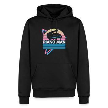 Piano Man Keyboard Klavier Retro - Männer Premium Bio Hoodie - Schwarz - Vorne - Nico (187cm)