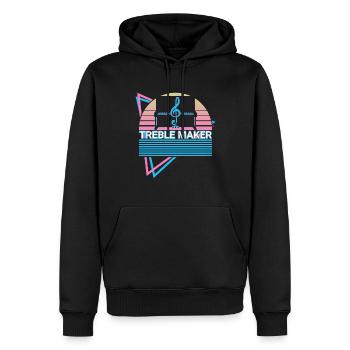 Piano Clavier Piano Retro - Sweat à capuche Premium bio Homme - noir - Devant - Nico (187cm)