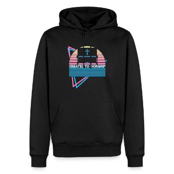 Piano Clavier Piano Retro - Sweat à capuche Premium bio Homme - noir - Devant - Nico (187cm)