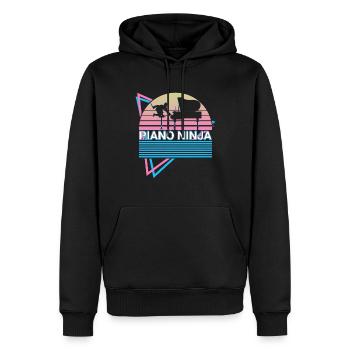 Piano Ninja Clavier Piano Rétro - Sweat à capuche Premium bio Homme - noir - Devant - Nico (187cm)