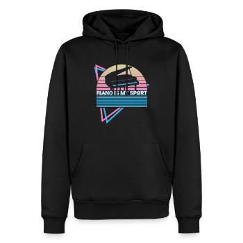 Klavier ist mein Sport Keyboard Klavier Retro - Männer Premium Bio Hoodie - Schwarz - Vorne - Nico (187cm)