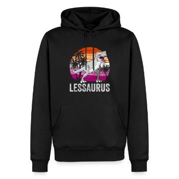 Lesbian Pride Flag Dinosaur Trex LGBTQ - Sweat à capuche Premium bio Homme - noir - Devant - Nico (187cm)