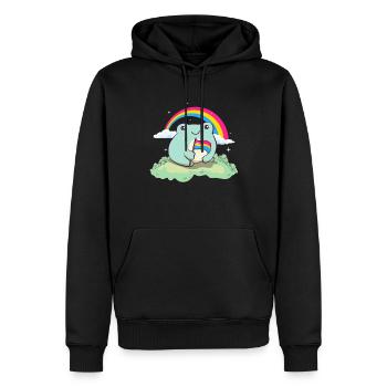 Pansexuelle Stolz Pan Flagge Netter Frosch Subtil - Männer Premium Bio Hoodie - Schwarz - Vorne - Nico (187cm)