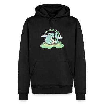 Demiromantische Stolzflagge Niedlicher Frosch Subt - Männer Premium Bio Hoodie - Schwarz - Vorne - Nico (187cm)