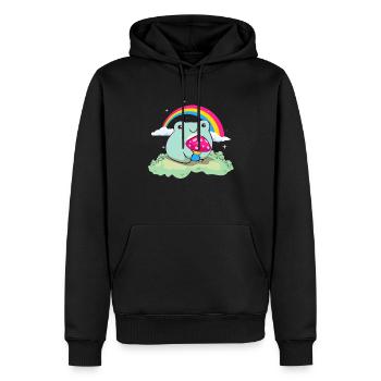 Pansexual Pride Pan Flag Cute Frog Mushroom Subtle - Männer Premium Bio Hoodie - Schwarz - Vorne - Nico (187cm)