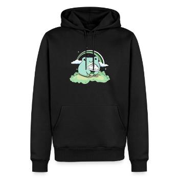 Demiromantique Pride Flag Mignon Grenouille Pi - Sweat à capuche Premium bio Homme - noir - Devant - Nico (187cm)