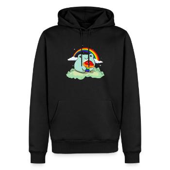 Gay Pride Rainbow Flag Mignonnes Grenouilles - Sweat à capuche Premium bio Homme - noir - Devant - Nico (187cm)