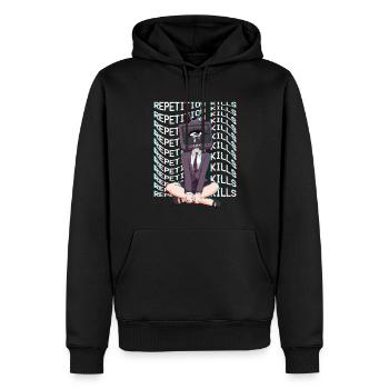 Weirdcore Aesthetic Eyes TV Head Girl - Men’s Premium Organic Hoodie - black - Front - Nico (187cm)