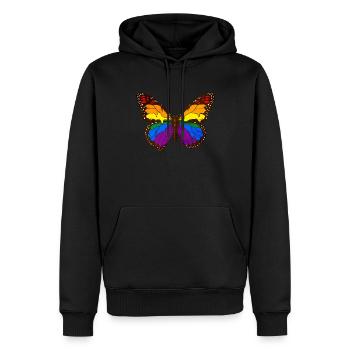 Gay Pride Rainbow Flag Butterfly - Sweat à capuche Premium bio Homme - noir - Devant - Nico (187cm)