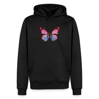Transgender Pride Trans Flag Butterfly Subti - Men’s Premium Organic Hoodie - black - Front - Nico (187cm)