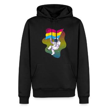 Pansexuelle Stolz Pan Flagge Raum Astronaut Subtil - Männer Premium Bio Hoodie - Schwarz - Vorne - Nico (187cm)