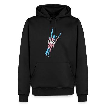Transgender Pride Trans Flag Devil Horn Skeleton - Sweat à capuche Premium bio Homme - noir - Devant - Nico (187cm)