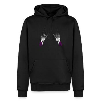 Asexual Pride Ace Flag Devil Horn Skeleton Subtle - Männer Premium Bio Hoodie - Schwarz - Vorne - Nico (187cm)