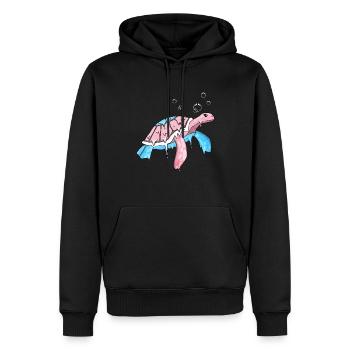 Transgender Stolz Trans Flagge Meeresschildkröte S - Männer Premium Bio Hoodie - Schwarz - Vorne - Nico (187cm)